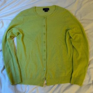 Chartreuse Bloomingdale’s 100% Cashmere Cardigan